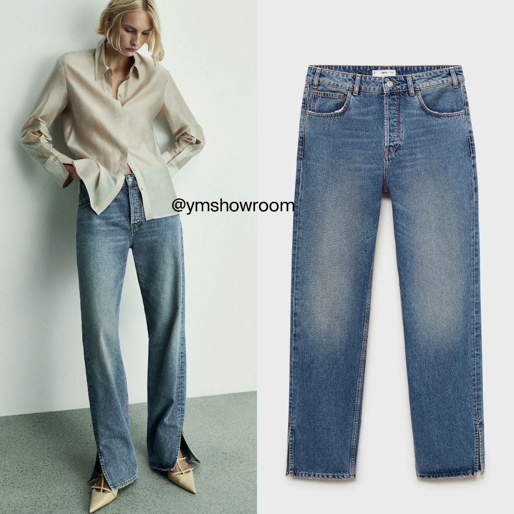 🔥Last 2🔥MANGO Mid-rise Slit Jeans